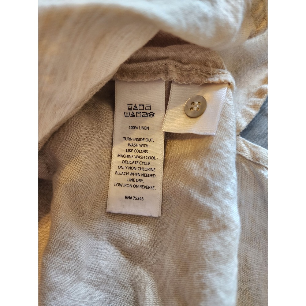Adrienne Vittadini Womens 100% Linen Sleeveless Shirt Dress Beige Oatmeal Size 8 - Picture 4 of 6